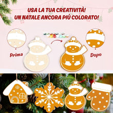 Carica l'immagine nel visualizzatore di Gallery, Decorazioni Natalizie da Dipingere con i Numeri - Kit Biscotti delle Feste