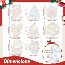 Carica l'immagine nel visualizzatore di Gallery, Decorazioni Natalizie da Dipingere con i Numeri - Kit Parata di Biscotti di Babbo Natale