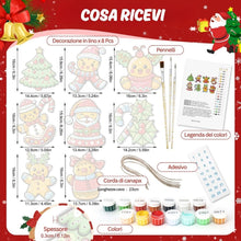 Carica l'immagine nel visualizzatore di Gallery, Decorazioni Natalizie da Dipingere con i Numeri - Kit Ghirlanda di Bacche di Agrifoglio