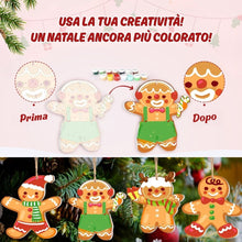 Carica l'immagine nel visualizzatore di Gallery, Decorazioni Natalizie da Dipingere con i Numeri - Kit Amici di Pan di Zenzero