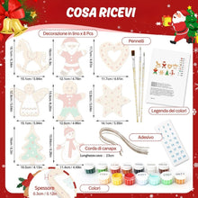 Carica l'immagine nel visualizzatore di Gallery, Decorazioni Natalizie da Dipingere con i Numeri - Kit Piccole Icone Natalizie 2