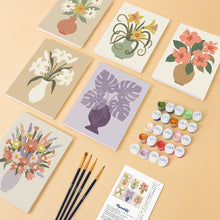 Carica l'immagine nel visualizzatore di Gallery, Mini Set Dipingere con i numeri 15x20cm (6 pezzi) - Vasi Fioriti