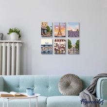 Carica l&#39;immagine nel visualizzatore di Gallery, Mini Set Dipingere con i numeri 15x20cm (6 pezzi) - Francia Romantica