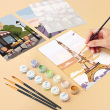 Carica l&#39;immagine nel visualizzatore di Gallery, Mini Set Dipingere con i numeri 15x20cm (6 pezzi) - Francia Romantica