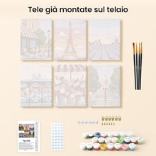 Carica l&#39;immagine nel visualizzatore di Gallery, Mini Set Dipingere con i numeri 15x20cm (6 pezzi) - Francia Romantica
