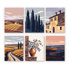 Carica l&#39;immagine nel visualizzatore di Gallery, Mini Set Dipingere con i numeri 15x20cm (6 pezzi) - Classic Tuscany Figured&#39;Art