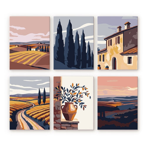 Mini Set Dipingere con i numeri 15x20cm (6 pezzi) - Classic Tuscany Figured'Art