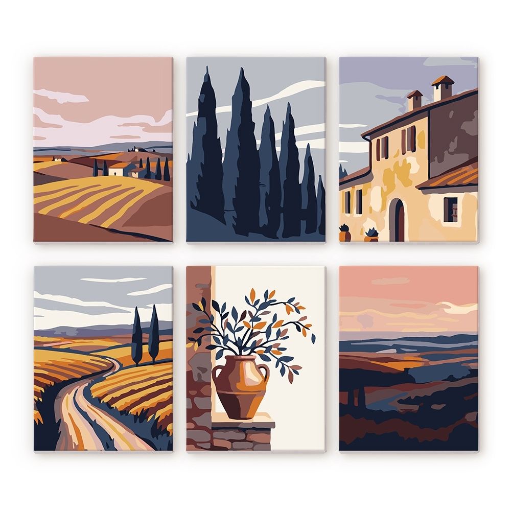 Mini Set Dipingere con i numeri 15x20cm (6 pezzi) - Classic Tuscany Figured'Art