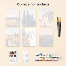 Carica l&#39;immagine nel visualizzatore di Gallery, Mini Set Dipingere con i numeri 15x20cm (6 pezzi) - Classic Tuscany