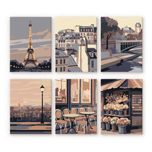 Carica l&#39;immagine nel visualizzatore di Gallery, Mini Set Dipingere con i numeri 15x20cm (6 pezzi) - Fascino di Parigi Figured&#39;Art