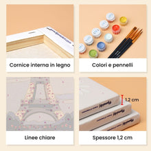 Carica l&#39;immagine nel visualizzatore di Gallery, Mini Set Dipingere con i numeri 15x20cm (6 pezzi) - Fascino di Parigi