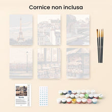 Carica l&#39;immagine nel visualizzatore di Gallery, Mini Set Dipingere con i numeri 15x20cm (6 pezzi) - Fascino di Parigi