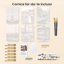 Carica l&#39;immagine nel visualizzatore di Gallery, Mini Set Dipingere con i numeri 15x20cm (6 pezzi) - Fascino di Parigi