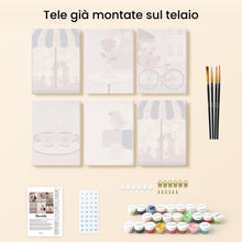 Carica l&#39;immagine nel visualizzatore di Gallery, Mini Set Dipingere con i numeri 15x20cm (6 pezzi) - Romantico Caffè