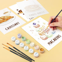 Carica l&#39;immagine nel visualizzatore di Gallery, Mini Set Dipingere con i numeri 15x20cm (6 pezzi) - Dolci Francesi