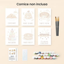 Carica l&#39;immagine nel visualizzatore di Gallery, Mini Set Dipingere con i numeri 15x20cm (6 pezzi) - Dolci Francesi
