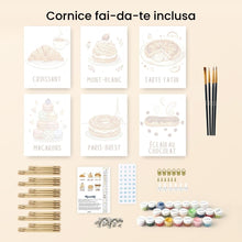 Carica l&#39;immagine nel visualizzatore di Gallery, Mini Set Dipingere con i numeri 15x20cm (6 pezzi) - Dolci Francesi