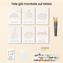 Carica l&#39;immagine nel visualizzatore di Gallery, Mini Set Dipingere con i numeri 15x20cm (6 pezzi) - Dolci Francesi