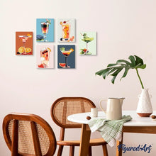 Carica l&#39;immagine nel visualizzatore di Gallery, Mini Set Dipingere con i numeri 15x20cm (6 pezzi) - Arte dei Cocktail