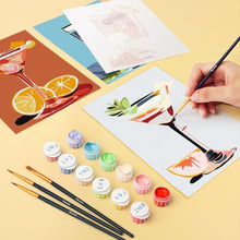 Carica l&#39;immagine nel visualizzatore di Gallery, Mini Set Dipingere con i numeri 15x20cm (6 pezzi) - Arte dei Cocktail