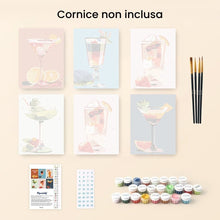 Carica l&#39;immagine nel visualizzatore di Gallery, Mini Set Dipingere con i numeri 15x20cm (6 pezzi) - Arte dei Cocktail