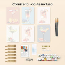 Carica l&#39;immagine nel visualizzatore di Gallery, Mini Set Dipingere con i numeri 15x20cm (6 pezzi) - Arte dei Cocktail