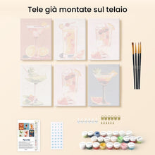 Carica l&#39;immagine nel visualizzatore di Gallery, Mini Set Dipingere con i numeri 15x20cm (6 pezzi) - Arte dei Cocktail