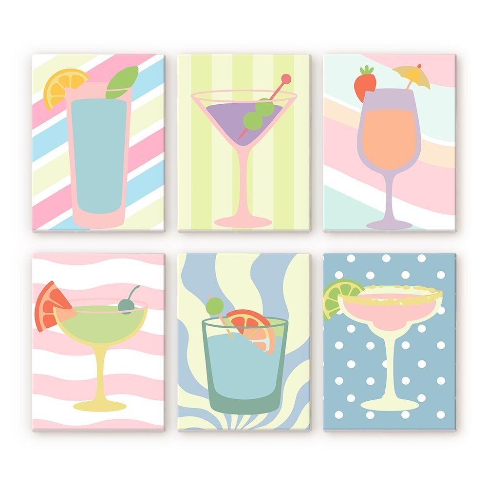 Mini Set Dipingere con i numeri 15x20cm (6 pezzi) - Cocktail Pop Art Figured'Art
