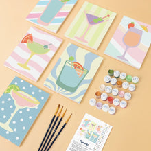 Carica l&#39;immagine nel visualizzatore di Gallery, Mini Set Dipingere con i numeri 15x20cm (6 pezzi) - Cocktail Pop Art