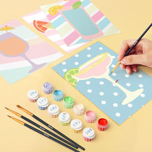 Carica l&#39;immagine nel visualizzatore di Gallery, Mini Set Dipingere con i numeri 15x20cm (6 pezzi) - Cocktail Pop Art