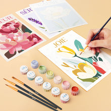 Carica l'immagine nel visualizzatore di Gallery, Mini Set Dipingere con i numeri 15x20cm (6 pezzi) - Fiori di Felicità