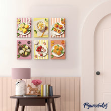 Carica l'immagine nel visualizzatore di Gallery, Mini Set Dipingere con i numeri 15x20cm (6 pezzi) - Dolci d'Estate
