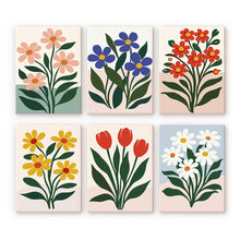 Carica l'immagine nel visualizzatore di Gallery, Mini Set Dipingere con i numeri 15x20cm (6 pezzi) - Fiori Moderni Figured'Art
