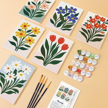 Carica l'immagine nel visualizzatore di Gallery, Mini Set Dipingere con i numeri 15x20cm (6 pezzi) - Fiori Moderni