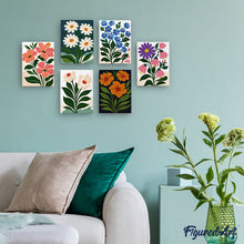 Carica l'immagine nel visualizzatore di Gallery, Mini Set Dipingere con i numeri 15x20cm (6 pezzi) - Fiori Grafici