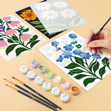 Carica l'immagine nel visualizzatore di Gallery, Mini Set Dipingere con i numeri 15x20cm (6 pezzi) - Fiori Grafici