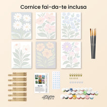 Carica l'immagine nel visualizzatore di Gallery, Mini Set Dipingere con i numeri 15x20cm (6 pezzi) - Fiori Grafici