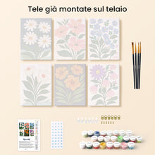 Carica l'immagine nel visualizzatore di Gallery, Mini Set Dipingere con i numeri 15x20cm (6 pezzi) - Fiori Grafici