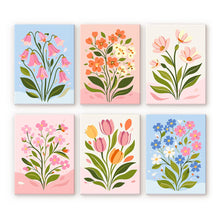 Carica l'immagine nel visualizzatore di Gallery, Mini Set Dipingere con i numeri 15x20cm (6 pezzi) - Fiori Pastello Figured'Art