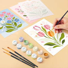 Carica l'immagine nel visualizzatore di Gallery, Mini Set Dipingere con i numeri 15x20cm (6 pezzi) - Fiori Pastello