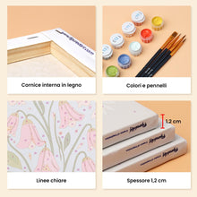 Carica l'immagine nel visualizzatore di Gallery, Mini Set Dipingere con i numeri 15x20cm (6 pezzi) - Fiori Pastello