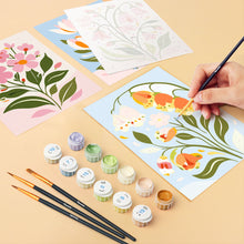 Carica l'immagine nel visualizzatore di Gallery, Mini Set Dipingere con i numeri 15x20cm (6 pezzi) - Fiori Primaverili