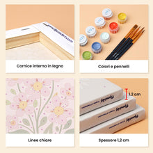 Carica l'immagine nel visualizzatore di Gallery, Mini Set Dipingere con i numeri 15x20cm (6 pezzi) - Fiori Primaverili