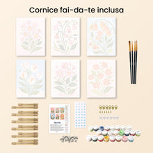 Carica l'immagine nel visualizzatore di Gallery, Mini Set Dipingere con i numeri 15x20cm (6 pezzi) - Fiori Primaverili