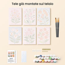 Carica l'immagine nel visualizzatore di Gallery, Mini Set Dipingere con i numeri 15x20cm (6 pezzi) - Fiori Primaverili