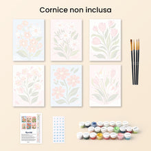 Carica l'immagine nel visualizzatore di Gallery, Mini Set Dipingere con i numeri 15x20cm (6 pezzi) - Fiori di Campo