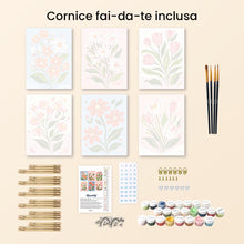 Carica l'immagine nel visualizzatore di Gallery, Mini Set Dipingere con i numeri 15x20cm (6 pezzi) - Fiori di Campo