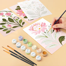 Carica l'immagine nel visualizzatore di Gallery, Mini Set Dipingere con i numeri 15x20cm (6 pezzi) - Fiori Rosa