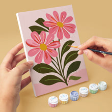 Carica l'immagine nel visualizzatore di Gallery, Mini Set Dipingere con i numeri 15x20cm (6 pezzi) - Fiori Rosa