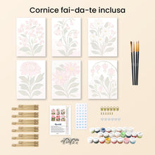 Carica l'immagine nel visualizzatore di Gallery, Mini Set Dipingere con i numeri 15x20cm (6 pezzi) - Fiori Rosa